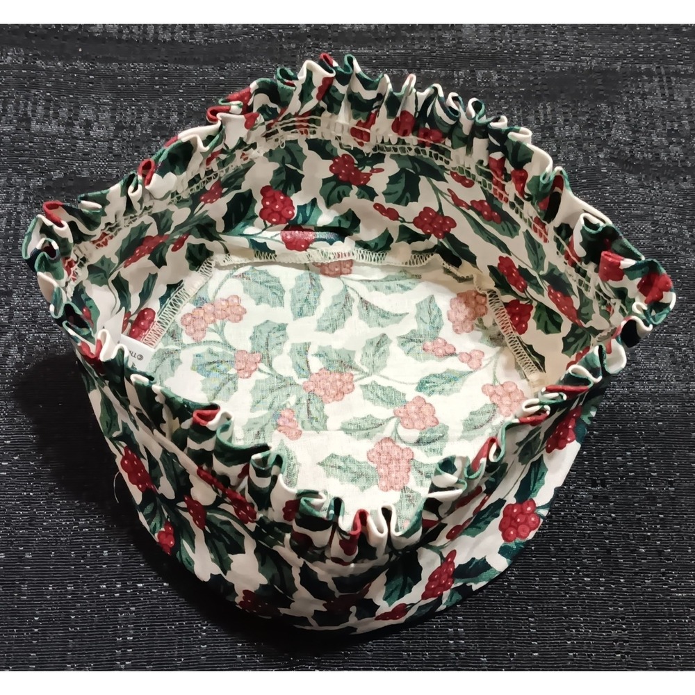 Longaberger Traditional Holly Button Tray Basket Liner 254377 Christmas Holiday